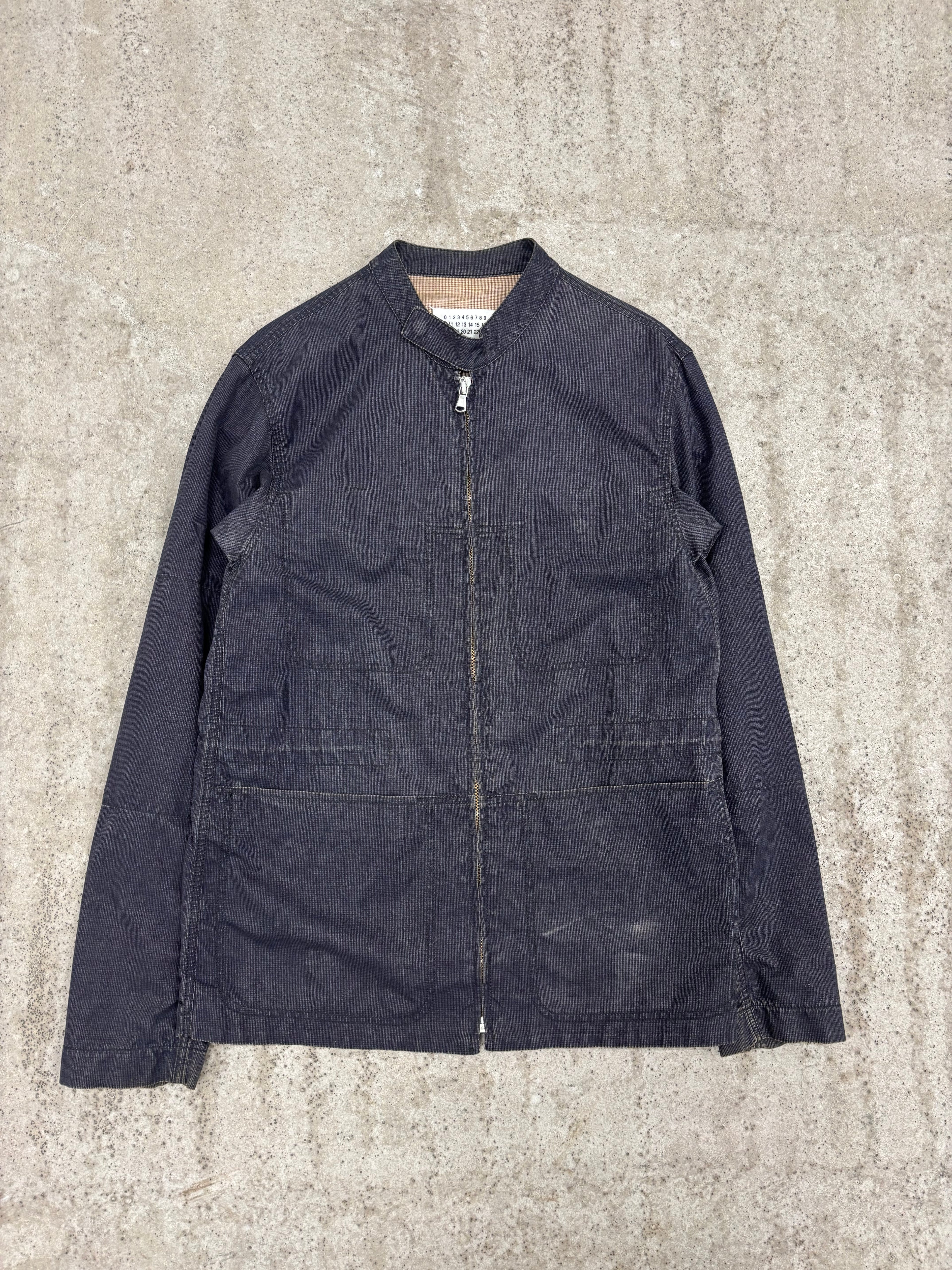 SS2004 Martin Margiela Denim Jacket With Gingham Lining And Zipped Sleeves