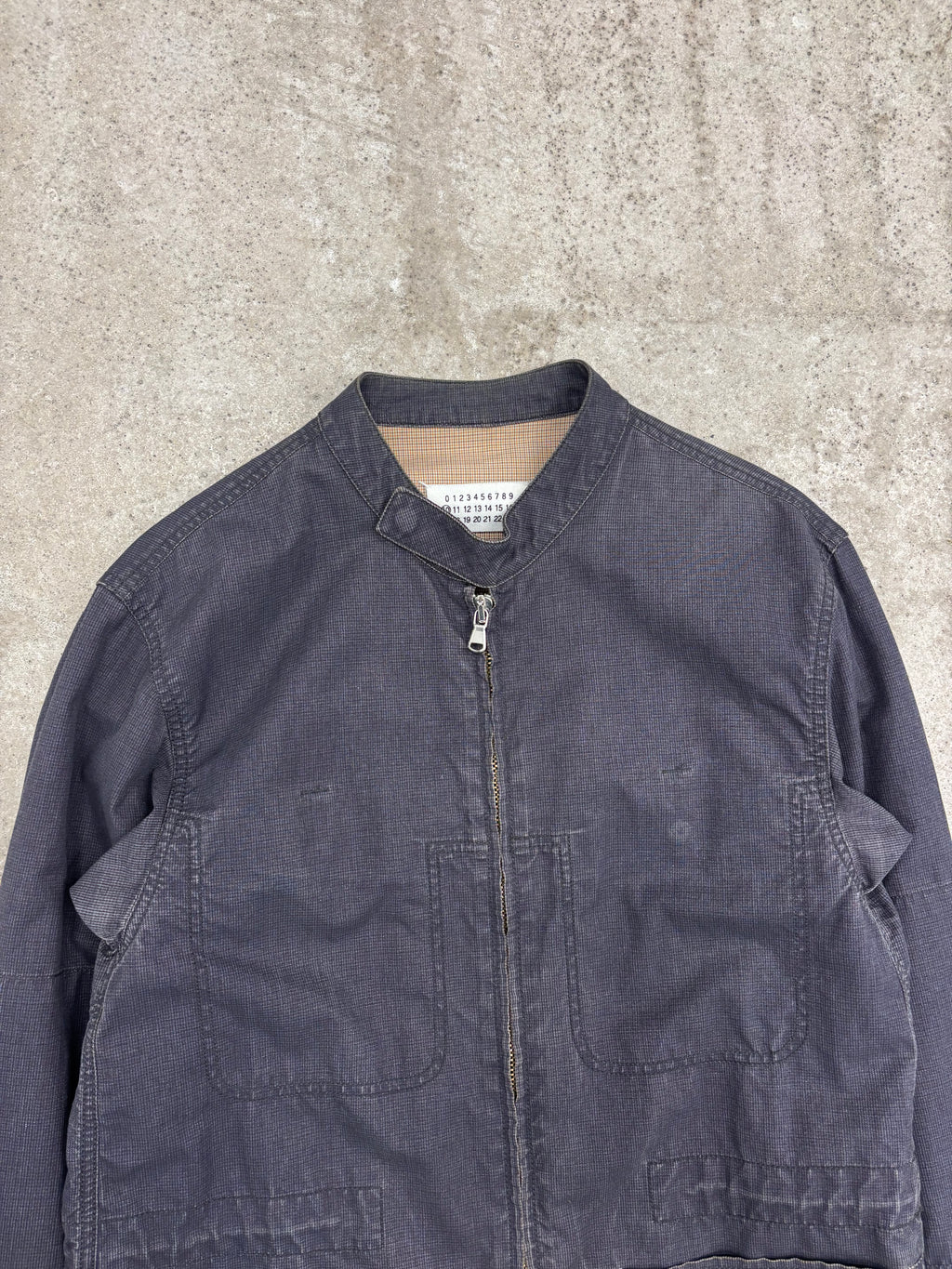 SS2004 Martin Margiela Denim Jacket With Gingham Lining And Zipped Sleeves