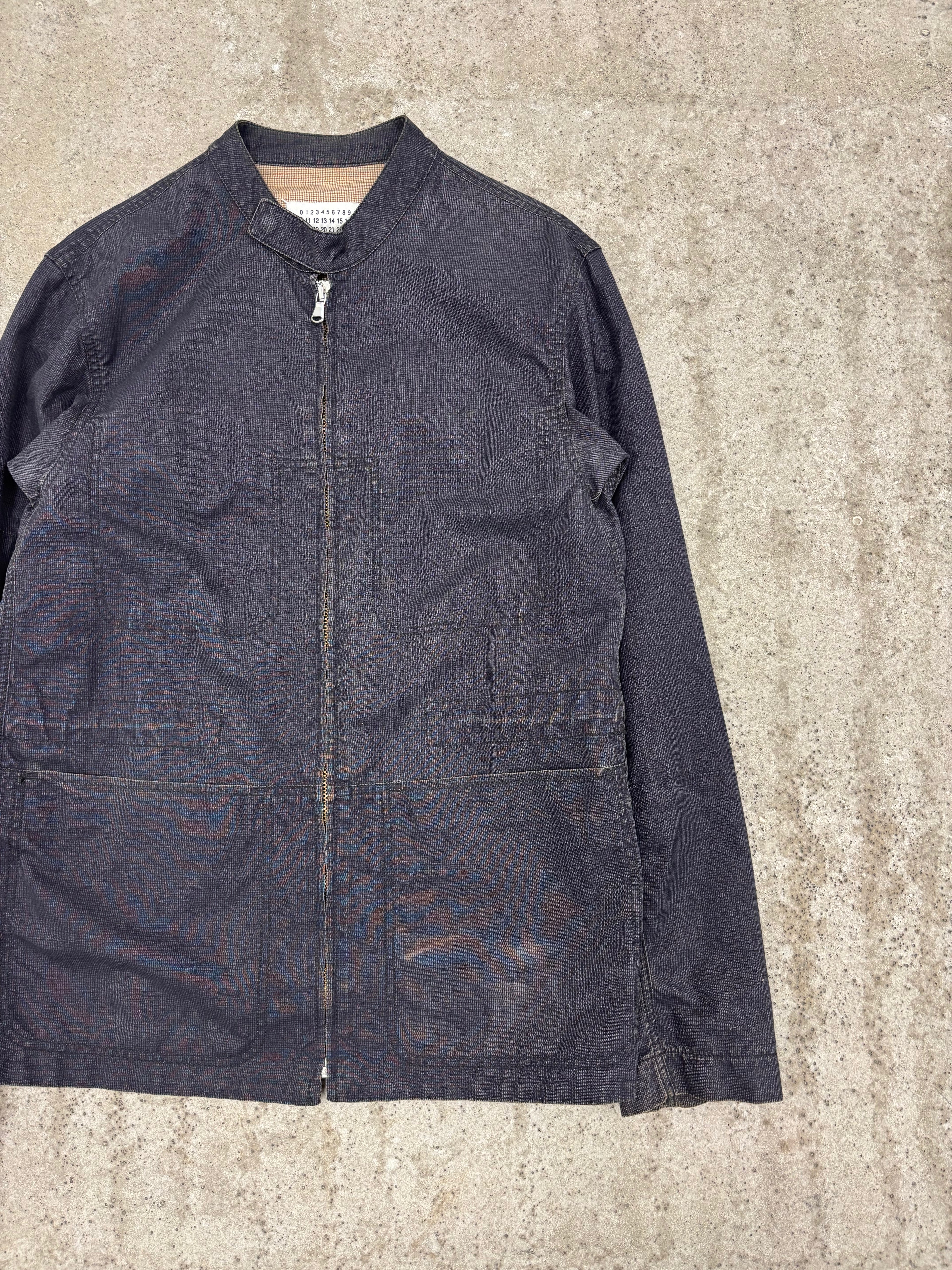 SS2004 Martin Margiela Denim Jacket With Gingham Lining And Zipped Sleeves