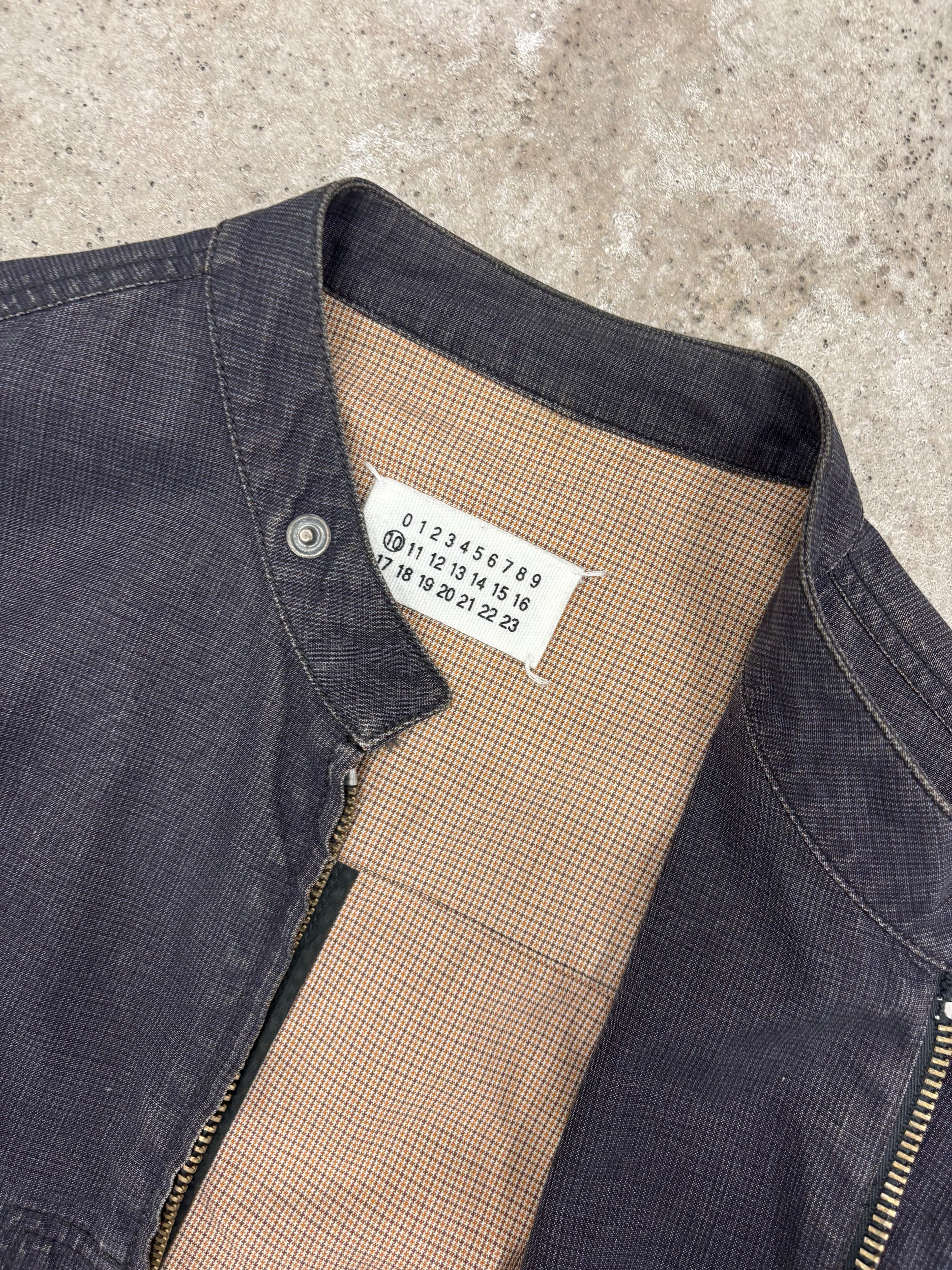 SS2004 Martin Margiela Denim Jacket With Gingham Lining And Zipped Sleeves