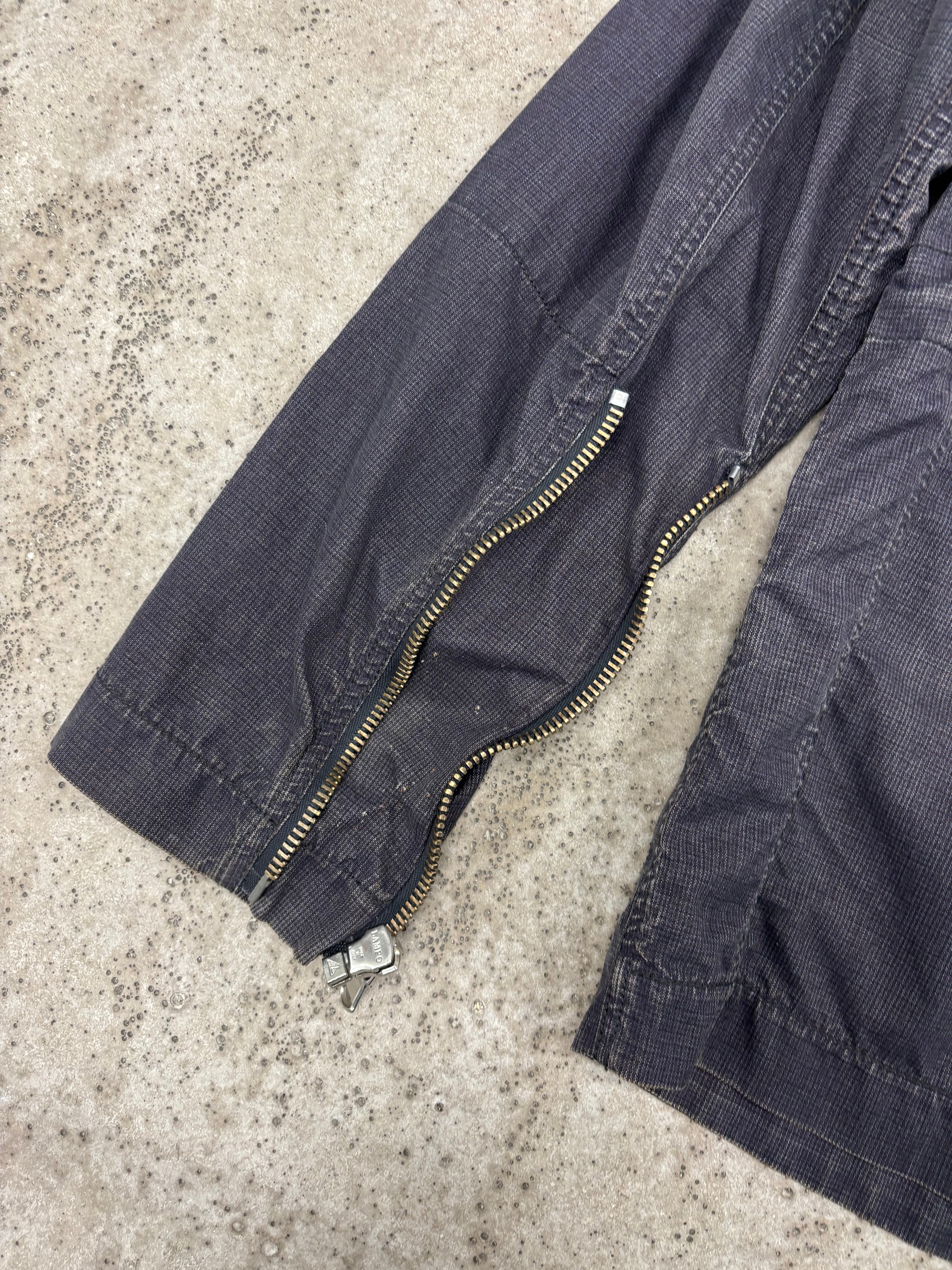 SS2004 Martin Margiela Denim Jacket With Gingham Lining And Zipped Sleeves