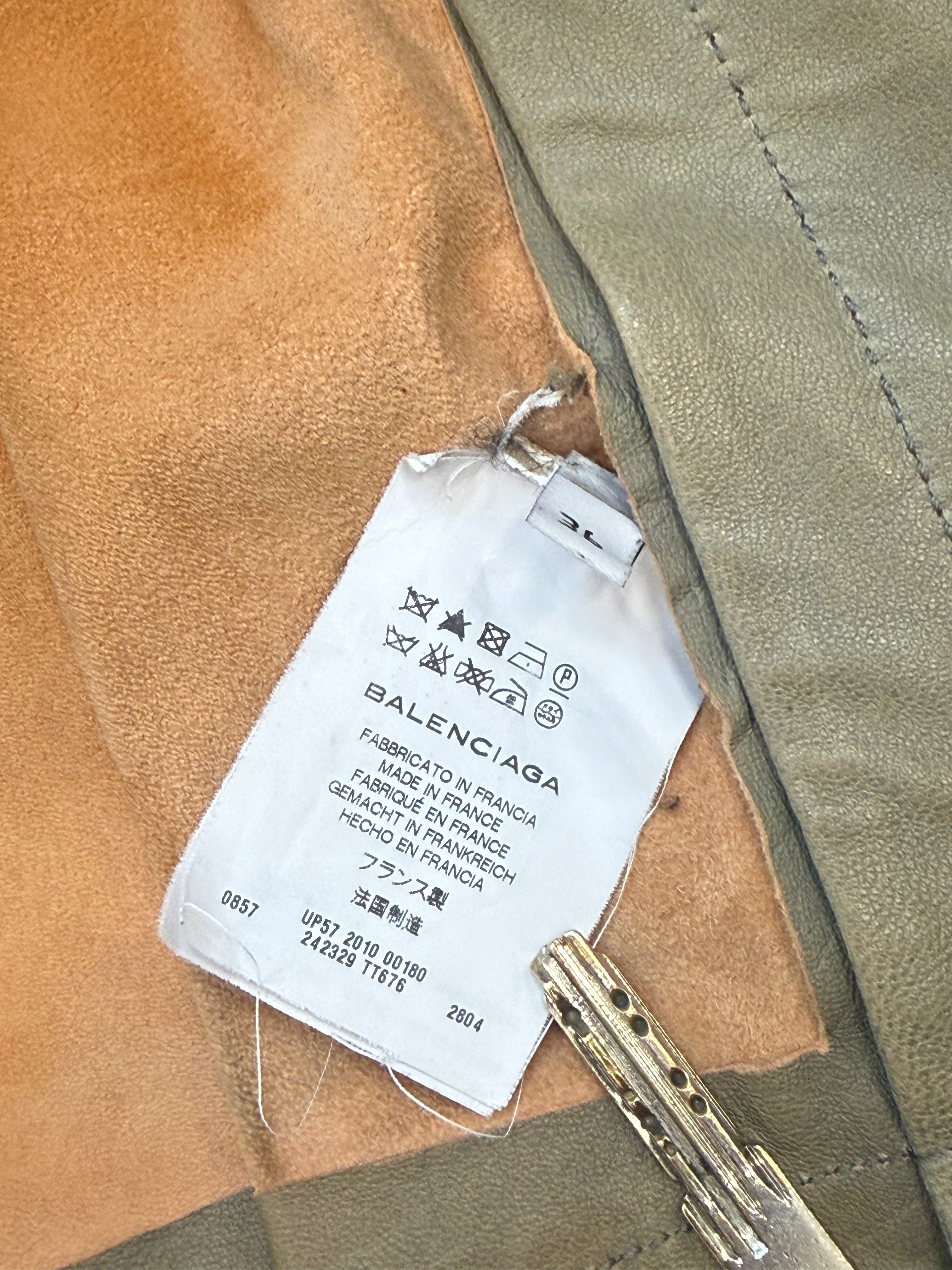 2010 Balenciaga by Nicolas Ghesquière Leather Layered Moto Shearling Jacket + 2004 Military Blouson