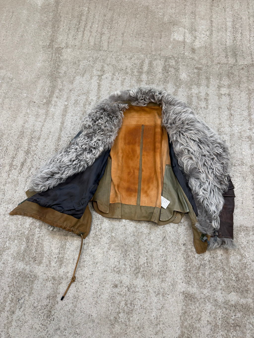 2010 Balenciaga by Nicolas Ghesquière Leather Layered Moto Shearling Jacket + 2004 Military Blouson